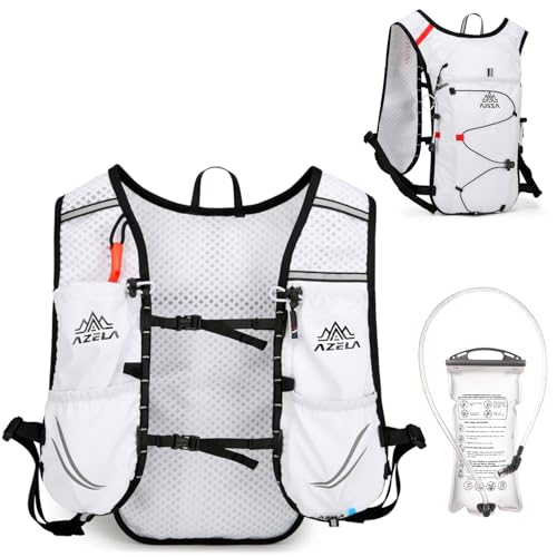 Mochila de hidratación deportiva Azarxis 10L ligera blanca miniatura 1