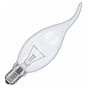 Kaarsenlamp met gebogen punt, helder, 40 W, E14, 230 V, Ref. 216-4-407