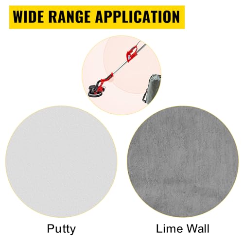 Image of VEVOR Drywall Sander 750W, Electric Sander Variable Speed 800-1750RPM, Drywall Sander Foldable Sheetrock Sander, with Telescope Handle, Vacuum Bag Drywall Sanders 6 Sand Pads