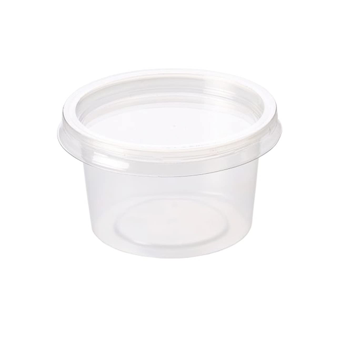 MAX SOLUTIONS 4oz Sauce Containers with Lids Round Plastic Pots for Dips Jelly Shot Chatni Salad Takeaway Restaurants Delivery Catering Food Deli Tubs (500)
