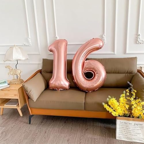Image of Wanna Party Numerical 7 Rose Gold Balloon for Birthday and Anniversary Party | Large Foil (40inch)