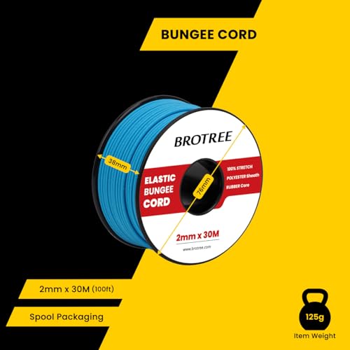 Brotree Elastic Cord Bungee Cord 2mm x 30m Elastic String Rope for DIY Crafts, Sewing, Beading, Jewellery, Necklace, Bracelet - Image 2