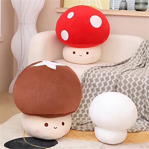 Cute Mushroom Plush Kawaii Mushroom Stuffed Animal Pillow Gifts For Kids 9" 12 Inch Small Stuffed Mushroom Home Decor (12 Inch, Red) #TOP3