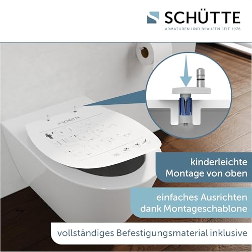 D-Form WC-Sitz mit Absenkautomatik TÜV-geprüft | Abnehmbarer Klodeckel aus bruchsicherem Material | Einfache DIY Montage durch Montageschablone | Toilettendeckel und Brille bis 500 kg belastbar | Weiß