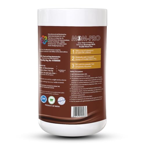 Image of PRO360 Mom-Pro Nutritional Supplement For Pregnant & Lactating Women Complete Maternal Nutrition During Pregnancy With Protein, Dha, Vitamins, Minerals Swiss Chocolate Flavor, 200 Gm