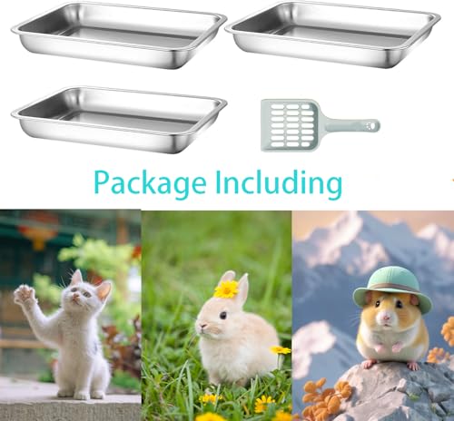 Kit para arenero pequeño de acero inoxidable para gatitos miniatura 7