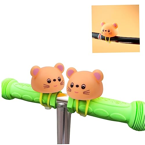 BESPORTBLE Mountain Road Bike Squeeze Horn with Helmet Light Cartoon Honker for Durable Easy Installation Loud Sound for Safety Bicycle Accessory Orange