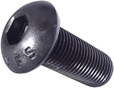 5-40 x 1/4" Button Head Socket Cap Screws, Allen Socket Drive, Black Oxide, Alloy Steel, Fully Threaded, Machine Thread, Quantity 50