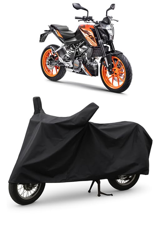 Image of Daxo Waterproof Bike Cover for KTM 125 Duke | All Weather Protection from Rain, Dust, UV Rays & Scratches with Mirror Pockets & Buckle Belt | 125 Duke Bike Cover