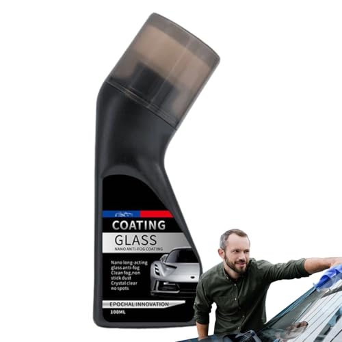 Revestimiento para Ventanas de 100ml - Revestimiento de Parabrisas de 5,12 Pulgadas | Sellador Antilluvia y Antivaho con Cabezal de Cepillo de Esponja y Cèra para Visión Clara en Espejos Mamparas de