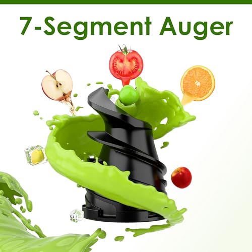 Image of Cold Press Juicer, Touchscreen Juicer Machines with Wide Feed Chute, Stainless Steel Masticating Juicers Easy to Clean, Ergonomic Operational Panel Design, High Juice Yield, Steel