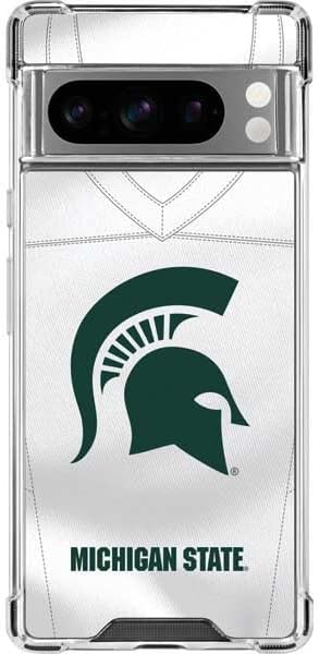 Skinit Clear Phone Case Compatible with Google Pixel 8 Pro - Officially Licensed Michigan State University Spartans Away Grey S Design