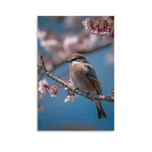 Impression sur toile petit oiseau 60x90 cm decoration murale sans cadre