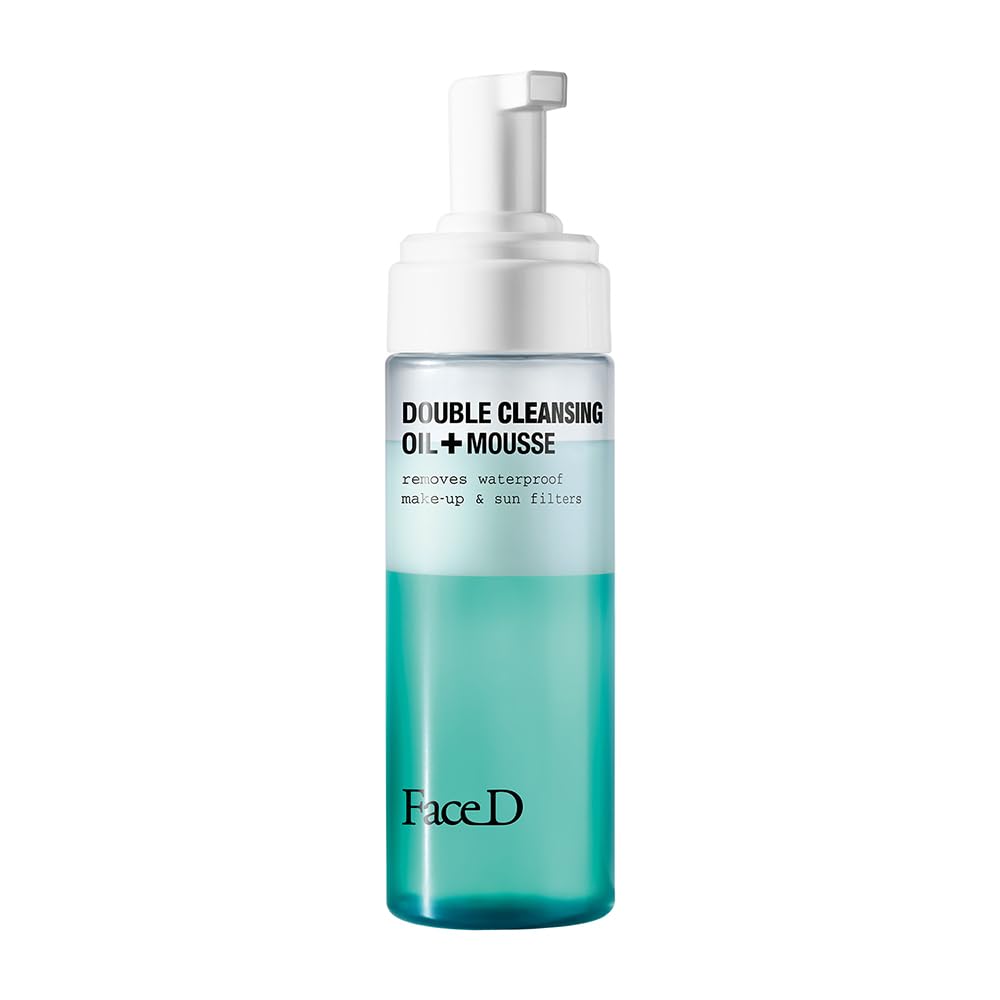 Face D - Double Cleansing, 160 ml, Detergente Viso Bifasico, Olio Struccante + Mousse, Rimuove Trucco Waterproof