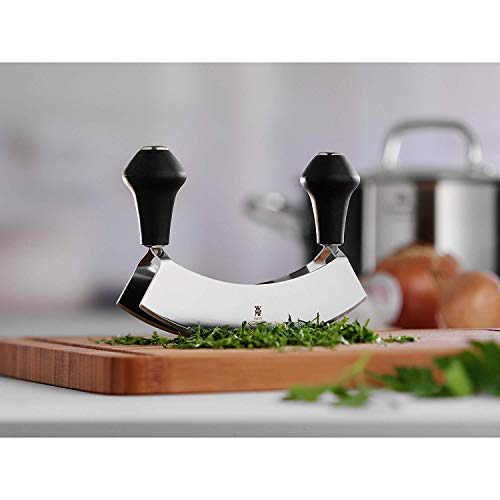 Foto von WMF Kräutermesser Wiegemesser zweischneidig 17,5 cm, geschmiedeter Spezialklingenstahl, Wiegemesser Kräuter zum feinen Zerkleinern oder Hacken