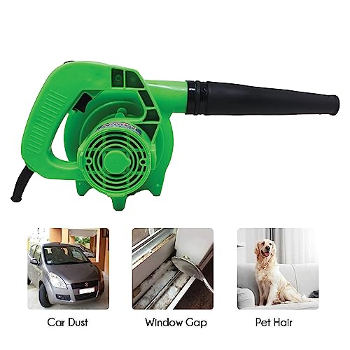 Image of AEGON AB40-VS 550W Air Blower with Nozzle | 14000 RPM | Variable Speed (6 Levels) | 3.8 m /min Airflow | 100% Copper Motor | for Car, Home, Office, PC Cleaning (Green)