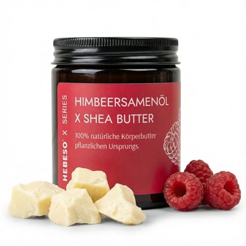 Natürliche Himbeersamenöl Körperbutter Feuchtigkeitsspendend nährend & regenerierend Vegan & hautfreundlich Perfekt für trockene Hautpflege 120ml