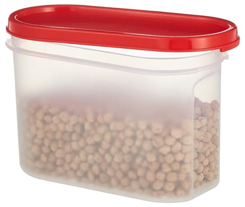Image of Amazon Brand - Solimo Antimicrobial Modular Plastic Storage Containers with Lid (1200 ml each) | Stackable | BPA-Free |Microwave Safe |Multipurpose Use for Snacks, Spices, & more(Set of 2) (Light Red)