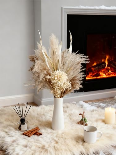 Arreglo de flores secas Boho DIY con dalia blanca y hierbas miniatura 6