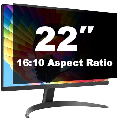 Pozlle 22 Inch Computer Privacy Screen Shield for 16:10 Widescreen Desktop Monitor - Anti-Glare Blue Light Privacy Filter and Anti Spy Screen Protector Film