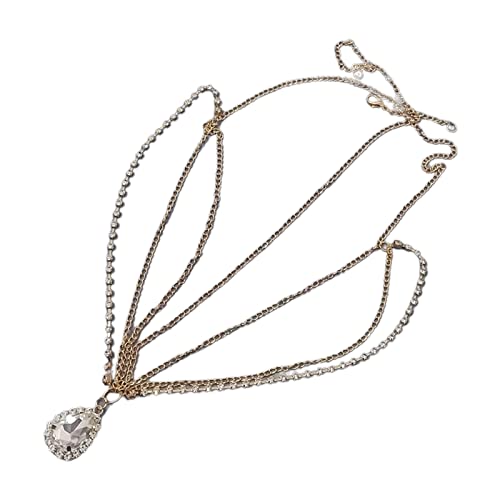 Chaîne de tête strass pour sublimer une coiffure de mariée bohème