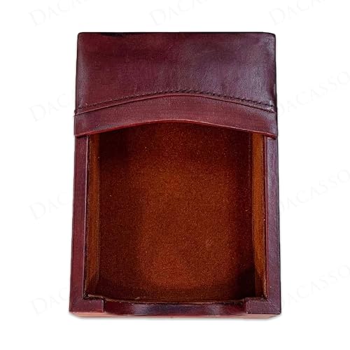 Porte-notes de luxe en cuir accessoire de bureau marron moka Dacasso