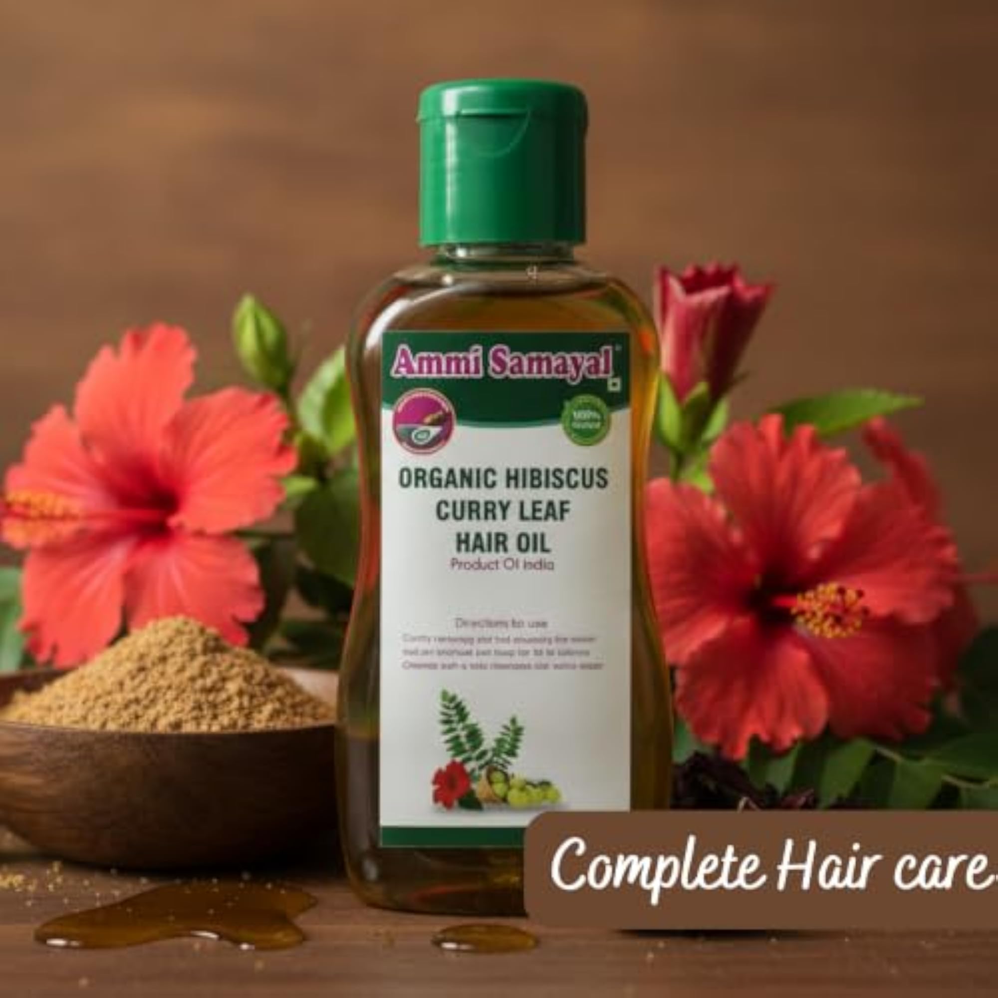Ammi Samayal Organic Hibiscus and Curry Leaf Hair Oil, 100ml