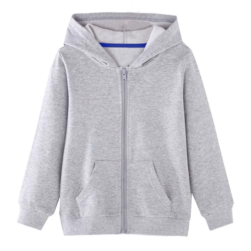 Image of HILEELANG Boy Hoodie Sweatshirt Zip-Up Cotton Casual Pocket Jacket Spring Fall Clothes