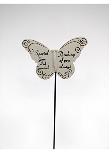 Memorial Butterfly Special Gran & Grandad on Stick , Put By Grave Side