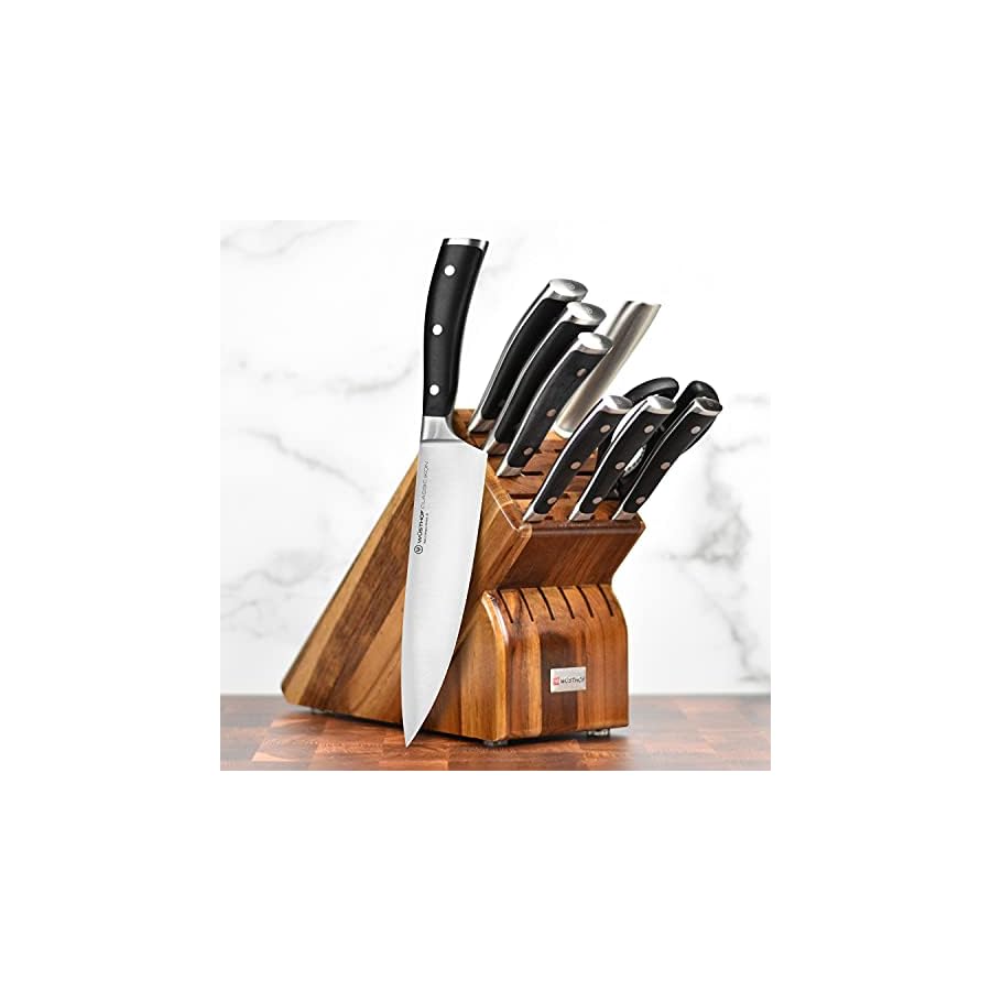 Wusthof Classic Ikon 10 Piece Knife Set with Acacia Block