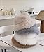 BSYLOO Fuzzy Faux Fur Diva Bucket Hat for Women - Luxurious Winter Hat for Fashionable Ladies Beige