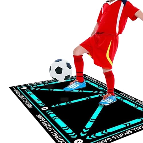 DOUDINGMAO Alfombrilla de práctica de fútbol antideslizante para niños, reducción de ruido, almohadilla deportiva que mejora el control y la habilidad de patadas para uso doméstico