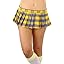 Teeny Weeny Micro Mini Fold Over Velcro Closure Plaid Skirt - Yellow