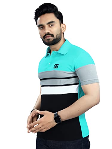 Image of Men's Regular Fit Striped Polo T-Shirts