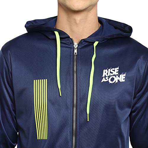Image of YUUKI Mens SP Stripe FO Hood TS Navy | N Green Track Suit - L