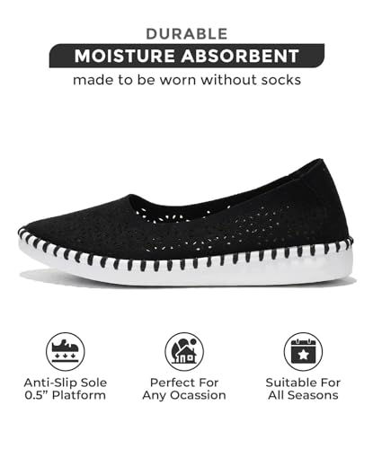 Project Cloud Flats for Women Footwear, Memory Foam & Flexible Outsole Loafers for Women's Fashion Sneakers - Womens Shoes, Sockless Wear Machine Wash Shoes for Women (Petunia)3