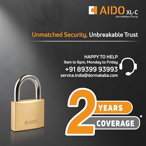 Image of AIDO by dormakaba Group 30mm Solid Brass Padlock | Lock for Luggage, Cabinets, Lockers, Toolboxes | 4 Brass Keys | Double Bolt | Hardened Shackle | Water Resistant | 2 Yr Warranty