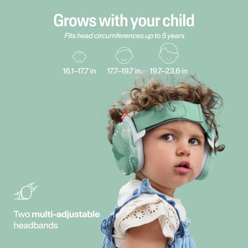 Image of Alpine Muffy Baby Comfort - Protects Hearing for Babies and Toddlers - CE & ANSI Certified - Headband for Safe fit & Comfort - Adjustable for Ages 3-48 Months - 24dB Sound Reduction, Dinos