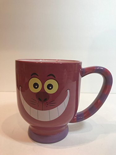 Disney Parks Exclusive Cheshire Cat Face Inner Striped Handle Oversized Coffee Mug