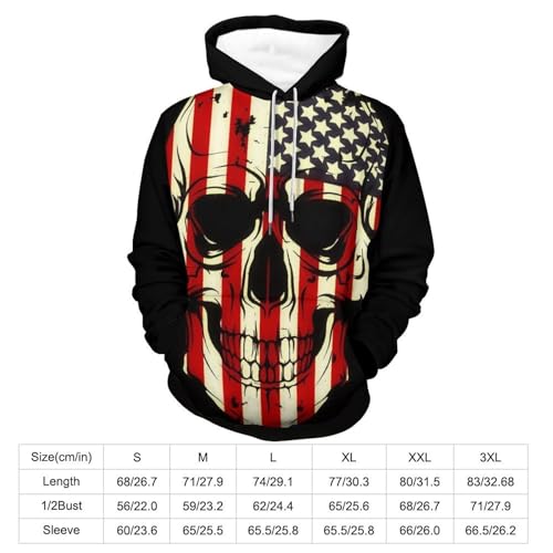 Sweats à capuche drapeau américain crâne UMENG pull avec motif imprimé graphique S