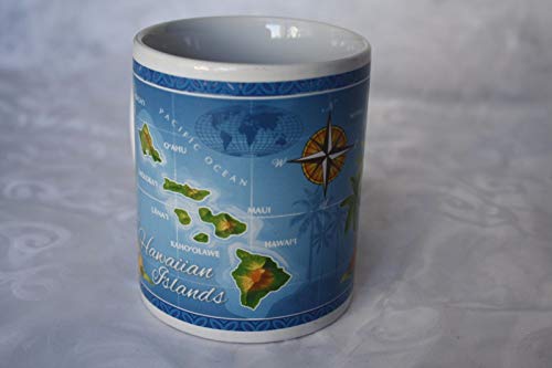 Taza cerámica azul mapa Hawái 10 oz miniatura 4