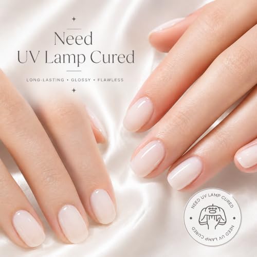 Image of AzureBeauty18ML Milky White Sheer Gel Nail Polish | Neutral Jelly Nude Nail Polish Base Color Sheer Translucent Effect Soak Off UV LED French Nail Art Salon DIY Manicure