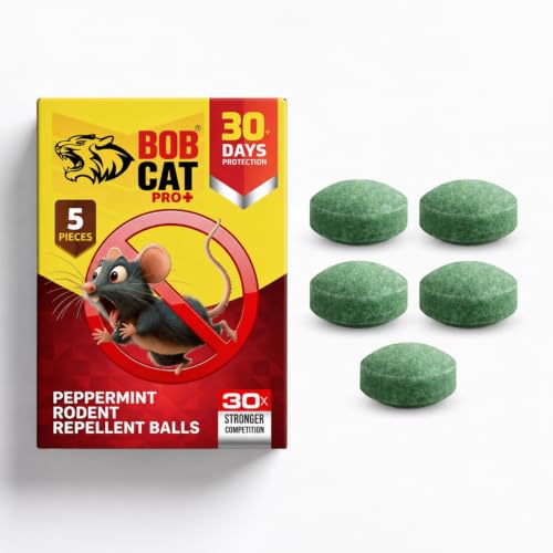 Image of BOB CAT Pro+ Peppermint Repellent Rat Balls | Protection from Rodent | Safe No-Kill | 100% Herbal & Natural | 30-Day Protection | for Car, Home,Warehouse,Factory & Office | 5 Piece |Formulation 3X
