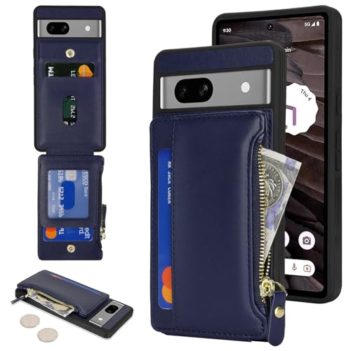 Image of Cavor for Google Pixel 7a Case Wallet with Card Holder, Blue