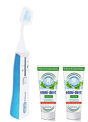 Ultrasound Platinum Nature Sensitive Starter Set. Touchless Cleaning for Sensitive Teeth and Gums. Bundle Package Added 2 mild Ultrasound toothpastes. Rechargeable