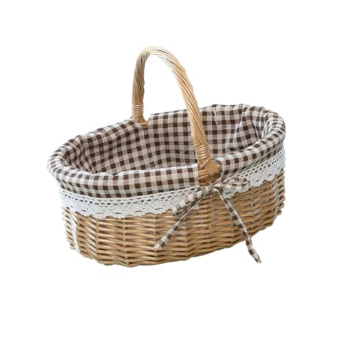 NUOBESTY Cesta De Almacenamiento De Frutas y Alimentos Hecha De Ratán Ideal Para El Hogar o El Picnic