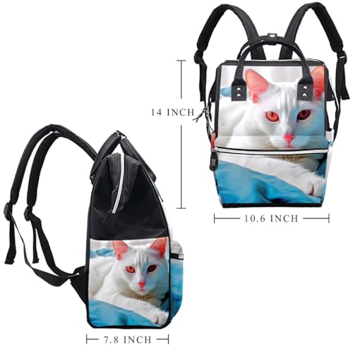 Sac à dos traditionnel chat rose aux yeux verts avec grand compartiment - 2
