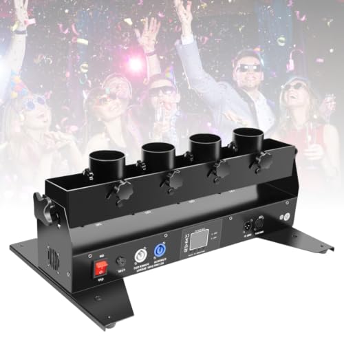 Lanzador eléctrico de confeti KUSOLE, 4 disparos, control DMX512 y remoto, alcance de 8 a 10 metros miniatura 1