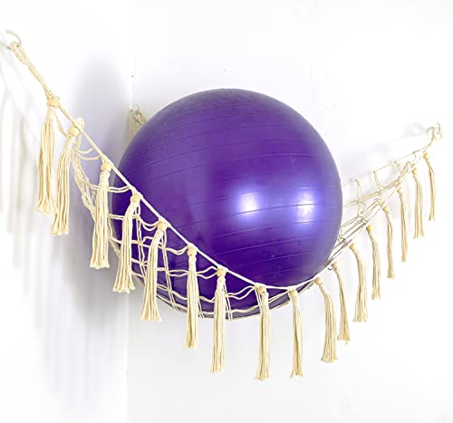 Soporte para pelotas de ejercicio, estante para pelotas de yoga, almacenamiento en esquina, almacenamiento de pelotas de fitness, organizador de balones de equilibrio, pelota de estabilidad para