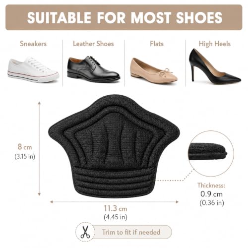 Image of Heel Grip Pads for Loose Shoes, Self-Adhesive Memory Foam Heel Inserts (Heel Liner Pentagon)
